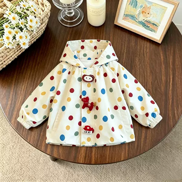 Children's clothing for girls, autumn outfits, Korean style stylish hooded trench coat, 2026 new model, autumn wear for 1-2 year old baby girls
