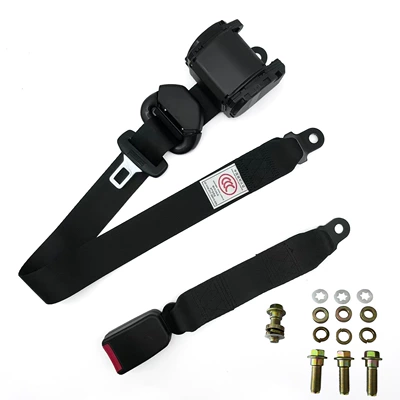 Car seat belt – Locking Safety Belt 3C - black-d9k345cm-webbing-baseimperial-screw-set-conventional-packaging-base-and-retractor-packed-separately
