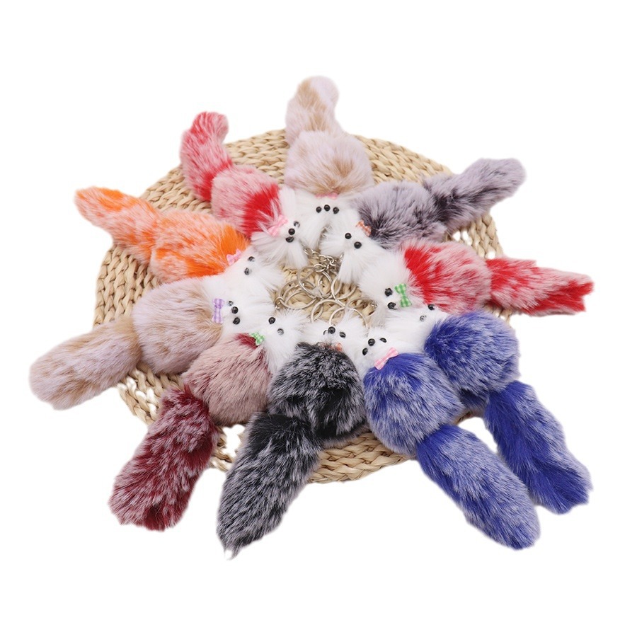 Llavero de patito amarillo, peluche de conejo sintético, patito pequeño, colgante de zorro pequeño, adorno, proveedor de regalos, fabricante