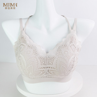 Meijiamennon lace back small chest gathered without steel ring thin underwear M0202