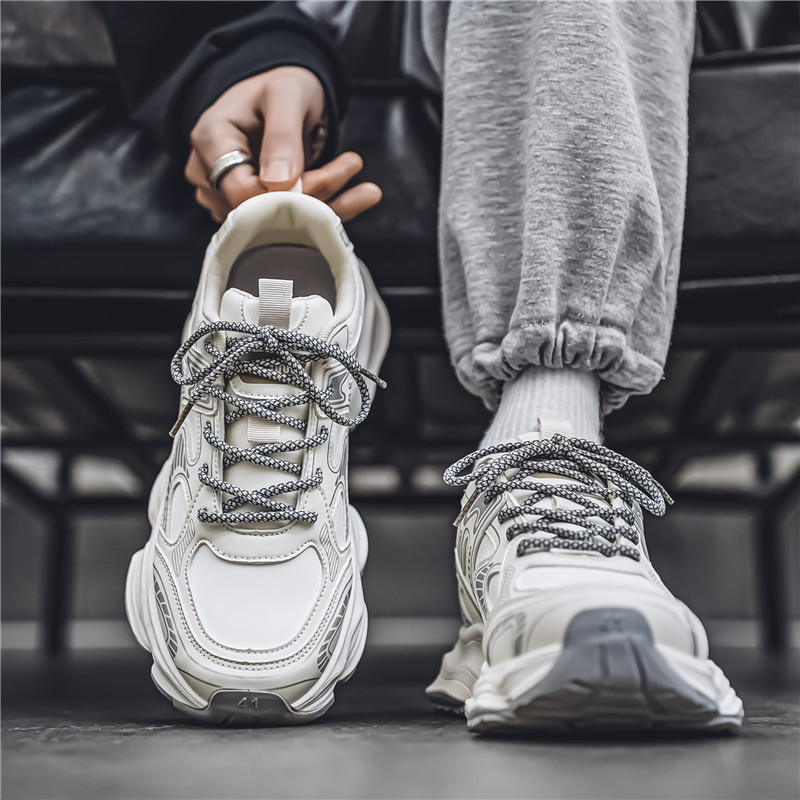 Putian zapatos de hombre primavera, estilo de Hong Kong, zapatos de papá, zapatos deportivos de malla casuales de invierno