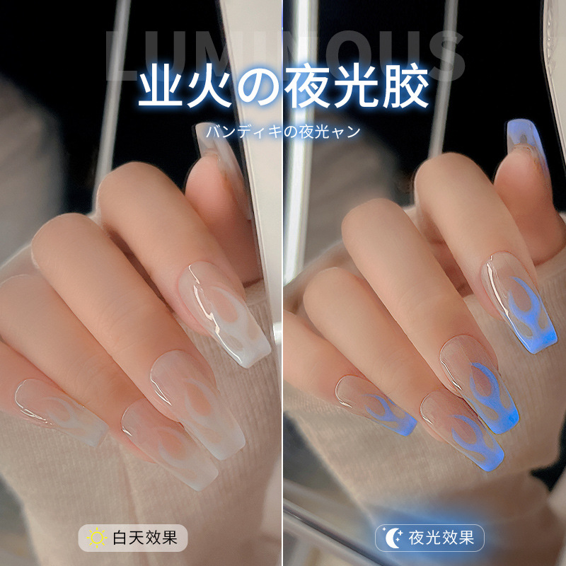 Esmalte de Uñas Fluorescente de Moda en Internet, Nuevo Modelo 2025, Gel de Fototerapia Brillante en la Oscuridad para Salones de Uñas