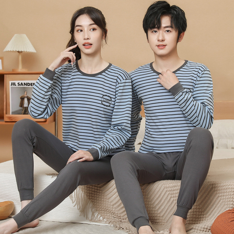 Autumn and Winter Youth Pure Cotton Base Layer Underwear Set for Older Children, All-Cotton Thermal Tops and Pants, Pajamas, Loungewear Two-Piece Set