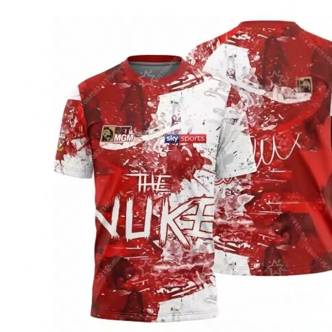 2026 PDC Nuclear Weapons Three-Point 20-Target Competition T-Shirt Dart Shirt 3D Printed Jersey Red T-Shirt 2026 PDC Nuclear Weapons Three-Point 20-Target Competition T-Shirt Dart Shirt 3D Printed Jersey Red T-Shirt