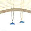 Fresh cute accessory, double-sided metal pendant, necklace, Korean style, wholesale