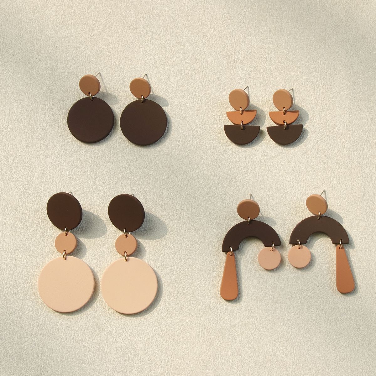 1 Pair Fashion Round Color Block Arylic Women's Drop Earrings display picture 5