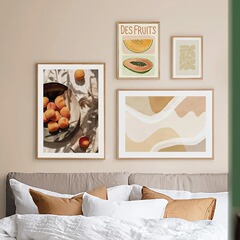 跨境威廉莫里斯檸檬木瓜女孩北歐風牆壁裝飾畫客廳沙發背景牆畫芯