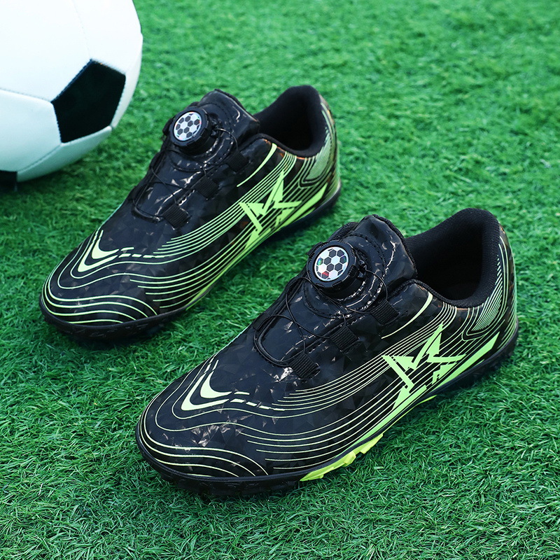 Baochuan2025 nuevos zapatos de fútbol para niños botón giratorio para niños TF zapatos de entrenamiento de fútbol transfronterizos