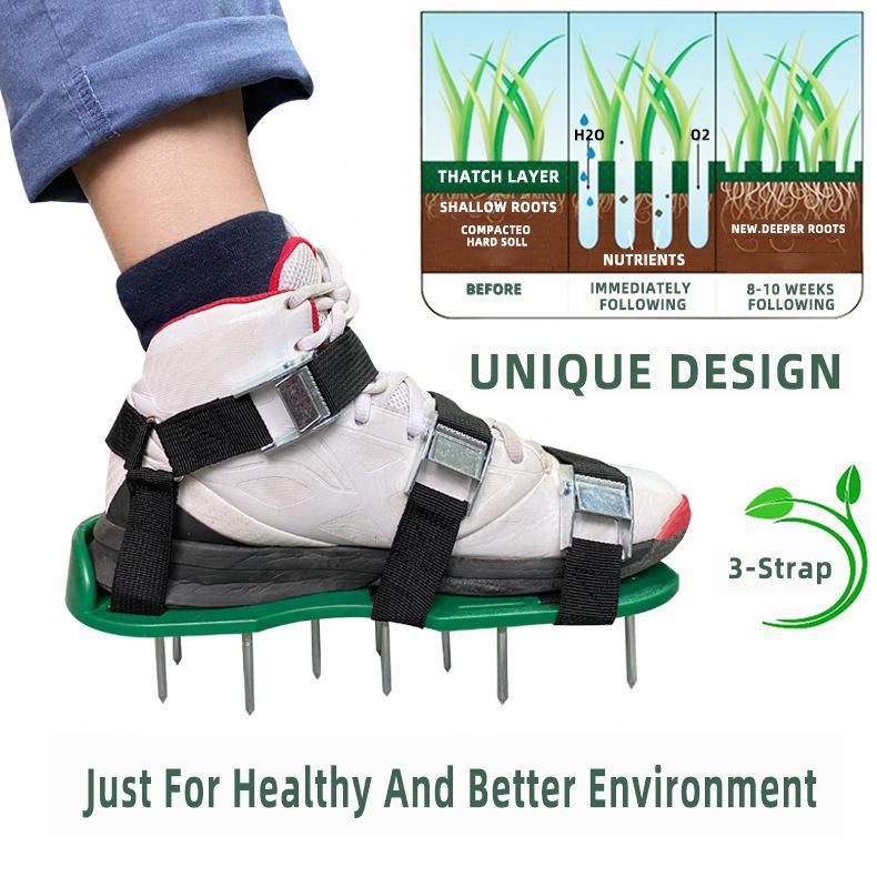 2020年新版园林松土鞋 园林工具跨境亚马逊松土器园艺草坪钉鞋