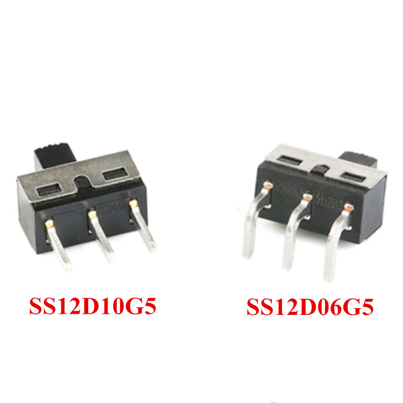 Toggle Switch Ss12D06G5 Ss12D10G5 5mm Handle Height 2 Positions 3 Pins High Current Straight/Curved Pins
