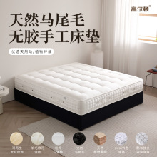 天然无胶水拉扣手工床垫马尾毛羊绒可拆软硬双面黄麻弹簧床垫定制