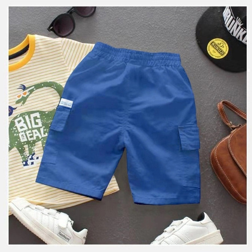 Boys shorts baby pants  summer children's overalls thin medium pants five-quarter pants summer children's clothing trendy