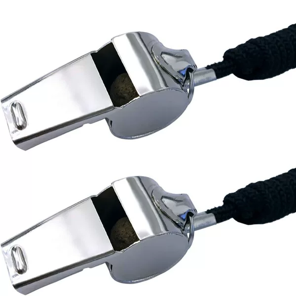 Factory direct 6 words stainless steel referee whistle first aid whistle fans whistle metal sports whistle