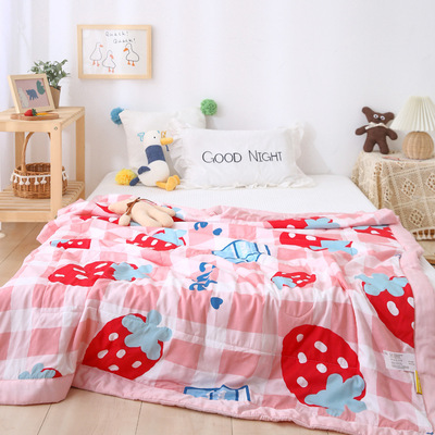 新品 春夏儿童印花幼儿园夏被宝宝莫代尔夏凉被机洗薄被子空调被