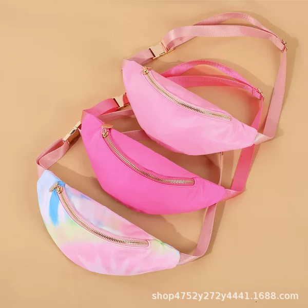 2026 New Model Children's Colorful Waist Bag, Fashionable and Versatile Crossbody Bag for Boys and Girls, Gradient Color Chest Bag, Children's Chest Bag