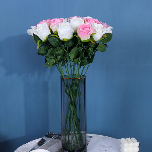 Simulation single rose living room dining table decoration…