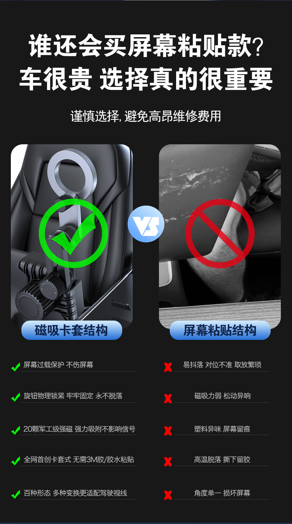 Magsafe Central Control Screen Stand Foldable Navigation Phone Holder Car-Mounted Cross-Border Tesla Air Vent Holder