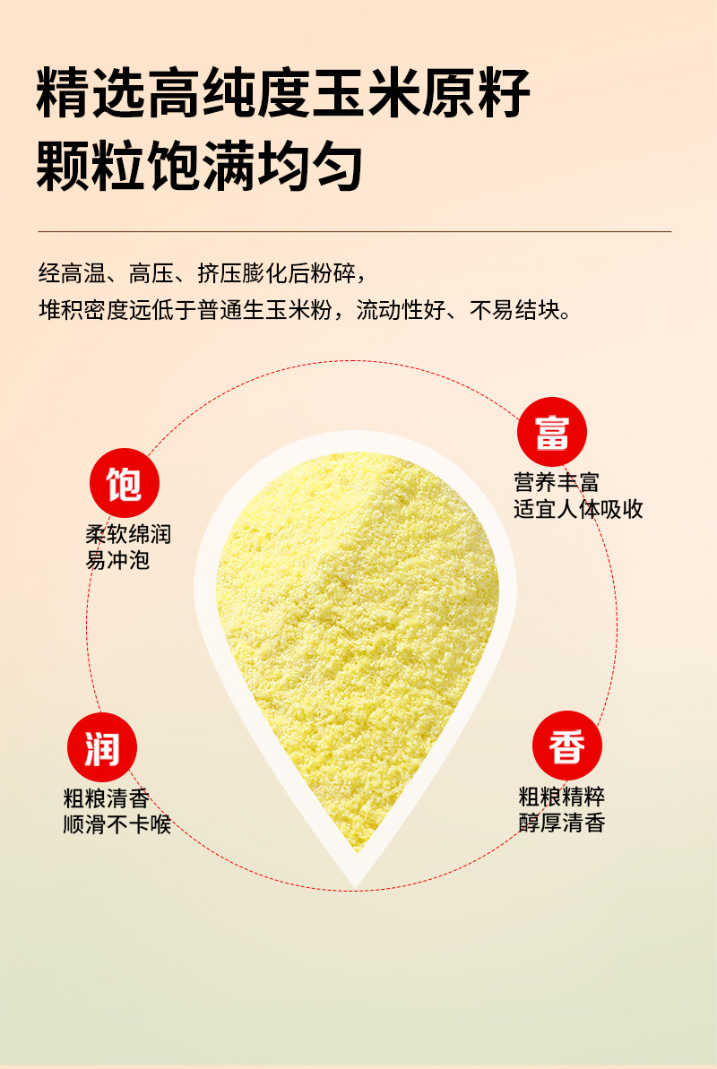 Puffed Corn Powder Yu Mi Fen Zea mays Bulk Wholesale Food Grade Cooked Corn Flour 500g quality and texture