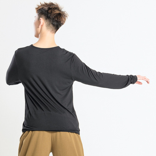 Dancer's Song Dance Clothing Men's Art Examination Clothing Modern Dance Practice Clothing Modal Bodysuit Long Sleeve Dance Top
