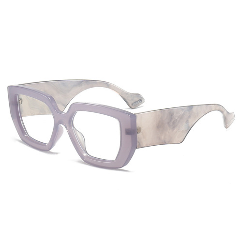  new cross-border European and American trend square frame wide temples neutral flat mirror fashion retro street style women's glasses