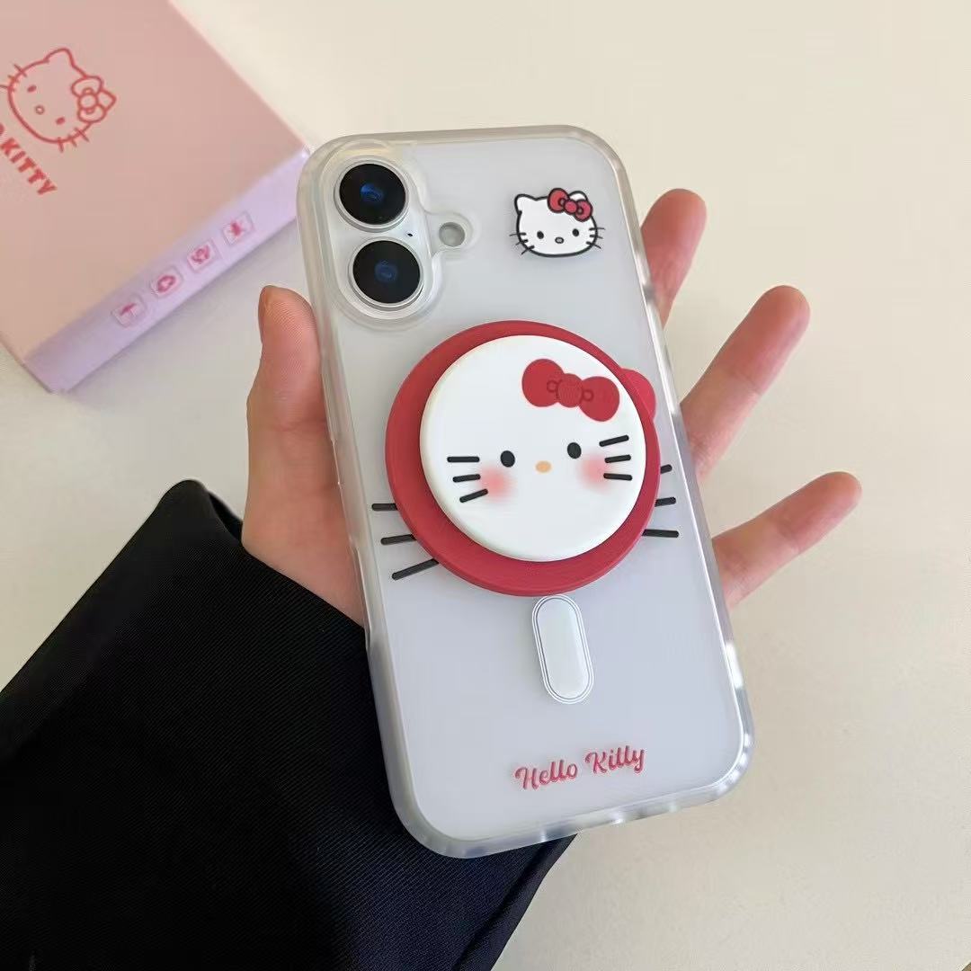 Chica ins emoji kt rojo esmerilado para iphone15 soporte magnético 16ProMax Apple 14/13 nuevo