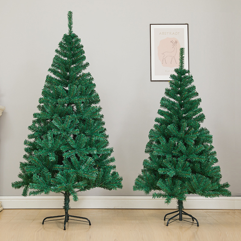 Hochwertiges PVC-Weihnachtsbaum-Set für private und gewerbliche Dekoration – verschiedene Größen (0,6 m–3 m) mit realistischen grünen Zweigen_voghion.com