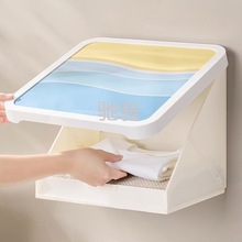 dqI联系分配浴室放衣服神器大容量防水免打孔壁画收纳柜卫生间壁