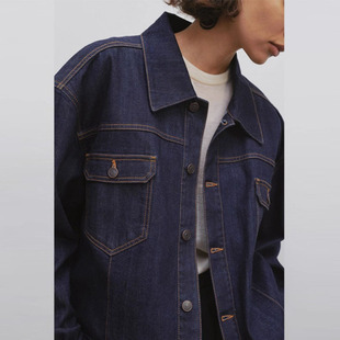 Th~ Row Spot 2025 Spring and Autum New Classic Cotton Denim Jacket Jacket Blue Shirt for Women