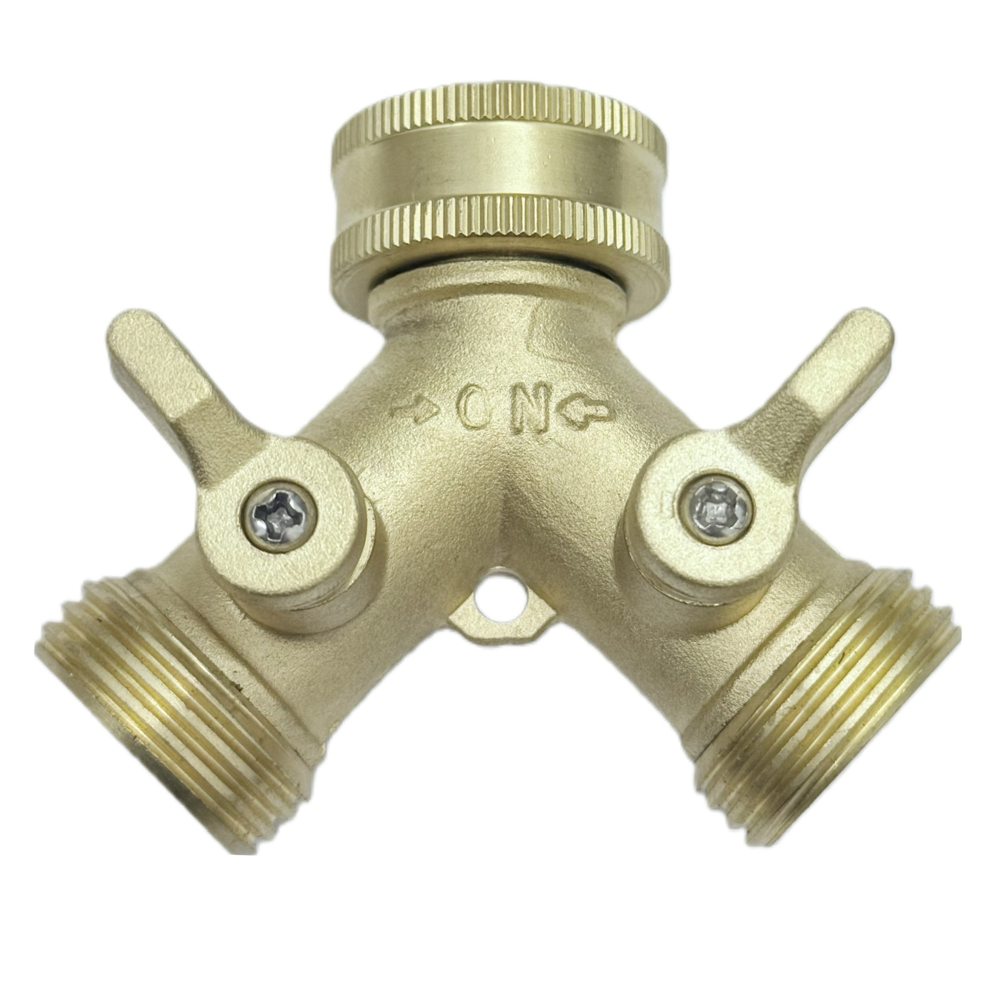 花园软管黄铜分流器 3/4铜软管Y型分水器 6分水龙头一分二接头
