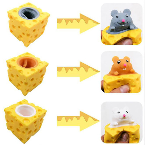 Cross-border vent cheese mouse cup pinch and squeeze yellow man squirrel cup spoof decompression whack-a-mole toy