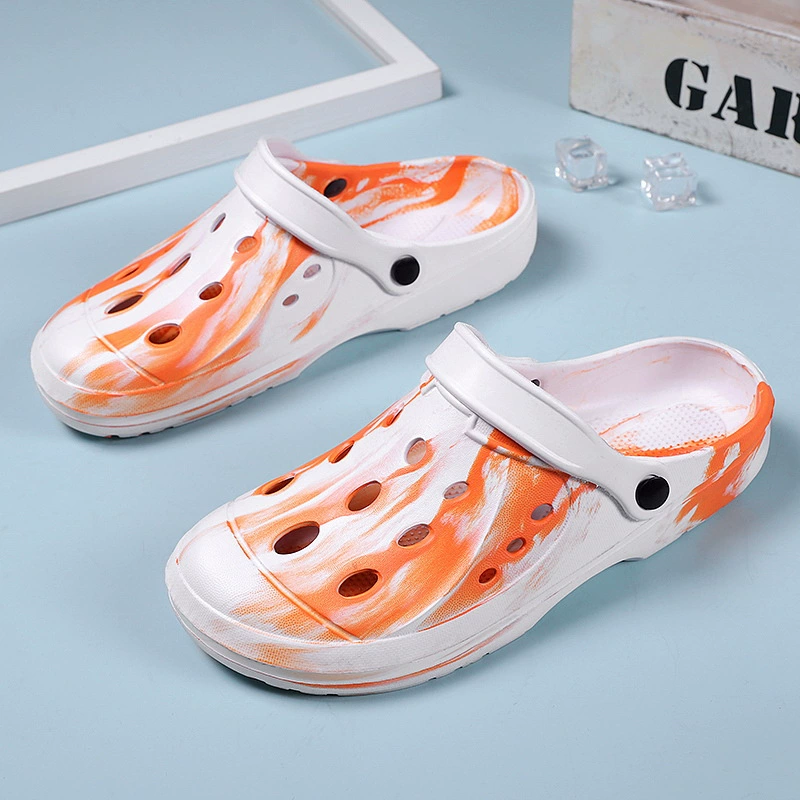 2023 новые летние поп-трансграничные тапочки больших размеров, сандалии, обувь с камуфляжными отверстиями, любители мужчин и женщин, универсальные туфли на плоской подошве