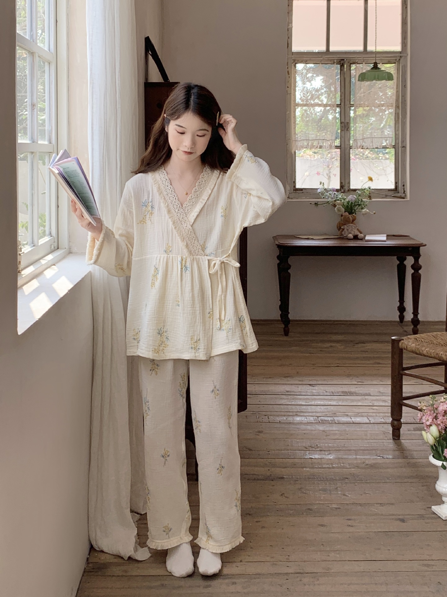 6021 거즈 기모노 세트