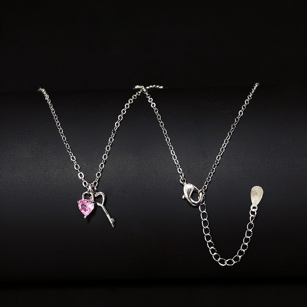 8g Weight Copper Pendant Material Zircon Inlay Material Pendant Necklace Classification Copper Chain Material 1 Piece Quantity Holiday, Daily Occasion Copper Material Heart Shape Pattern Women's Gender Plating, Inlay Design Cute, Sweet Style Copper Plating Inlay Heart Shape Zircon Pendant Necklace 6