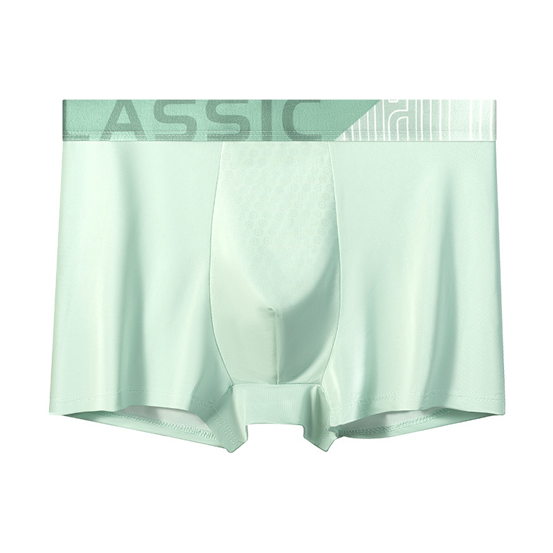 2025 verano hielo calentamiento de entrepierna de hombre calzoncillos de ángulo plano adolescentes antibacterianos respirables calzoncillos de hombre de cuatro cuernos