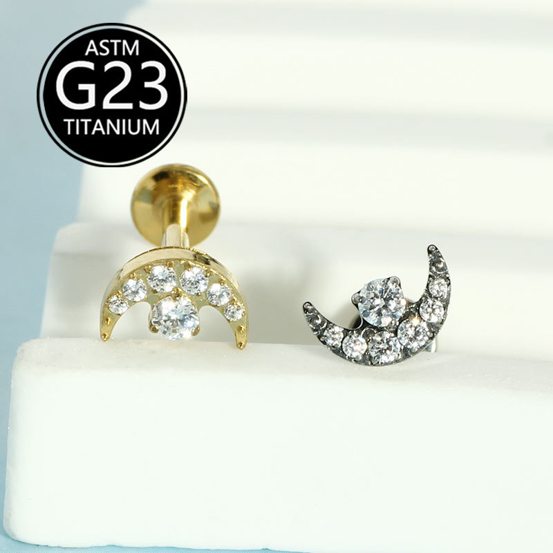 Pointed titanium steel lip stud product view