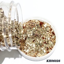 厂家批发 金葱粉 PET香槟色淡金色亮片 美甲闪粉 指甲油彩色亮片