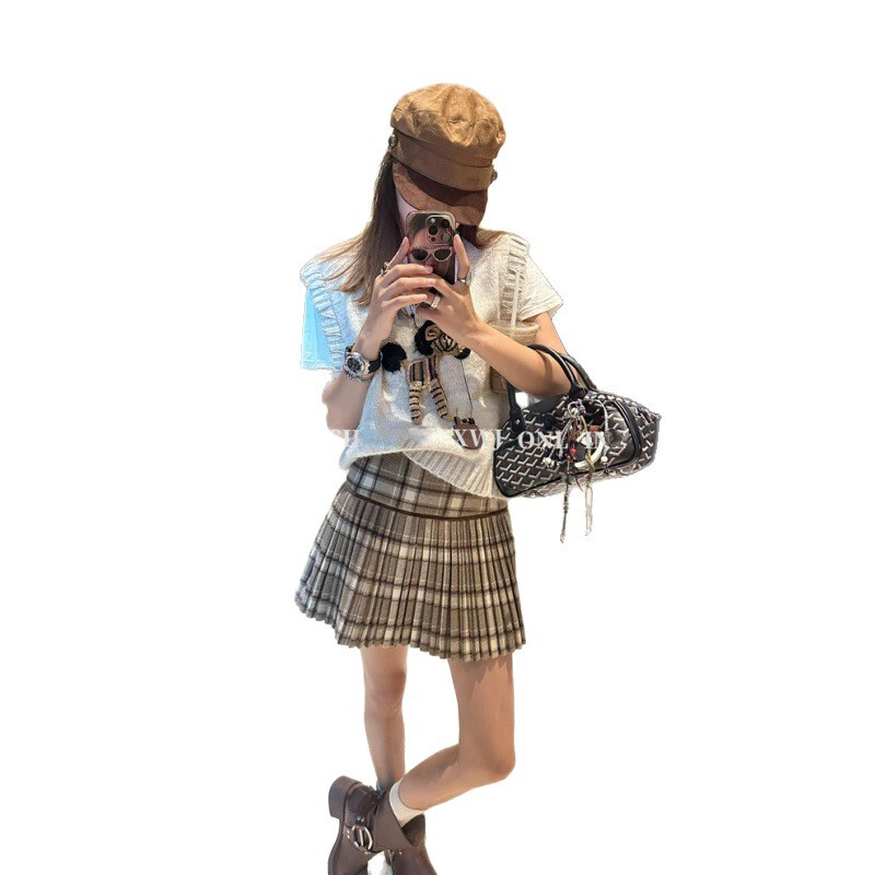 韩系立体装饰编织小马针织马甲女新款洋气减龄外穿毛衣背心叠穿|undefined