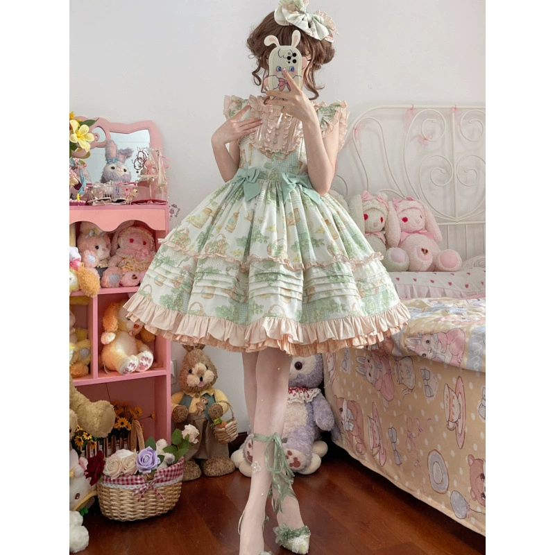 "Little Qingti" оригинальный дизайн идиллическая юбка lolita Лолита ежедневное лето