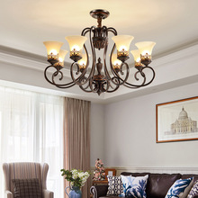 美式乡村吊灯复古怀旧客厅灯简约餐厅灯创意个性大气别墅卧室灯具