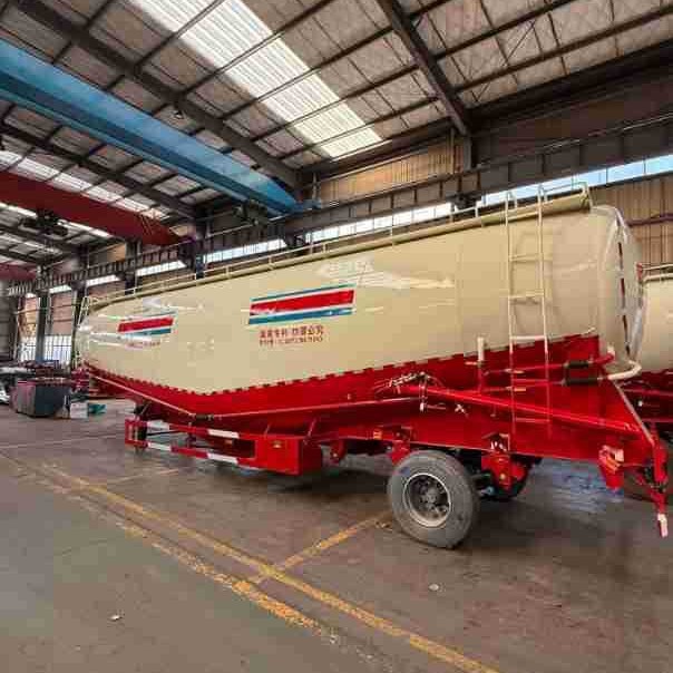Cross-Border Lightweight Bulk Cement Tank Truck 55 Cubic Ash Powder Tank Semi-Trailer Transport Vehicle for Large-Scale Use