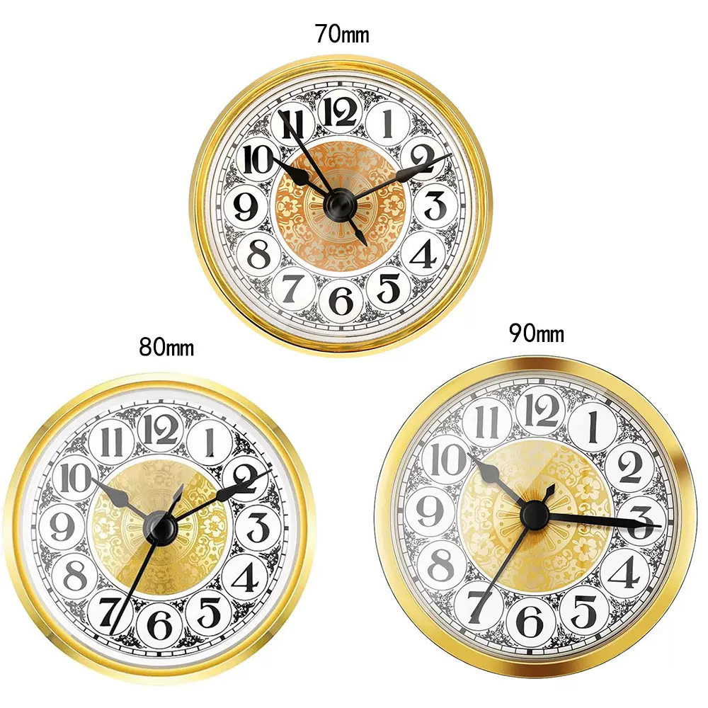 跨境新品708090mm石英钟头水晶钟镶嵌式钟胆插入式石英时钟配件