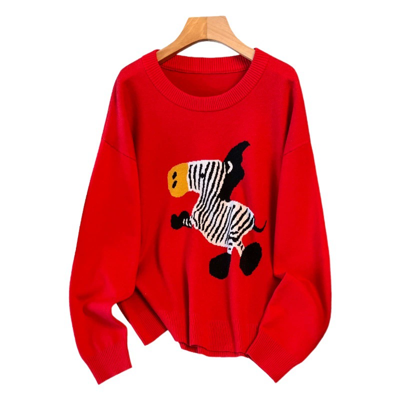 Большие размеры/300 женская одежда толстая M обхват груди 150/160 Свободный пуловер вязаный 350 8537