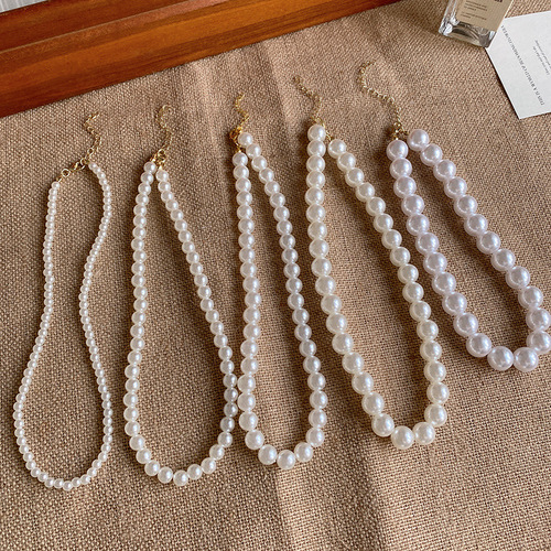 Korean classic retro pearl necklace for women fashion simple temperament collarbone chain internet celebrity same style necklace wholesale
