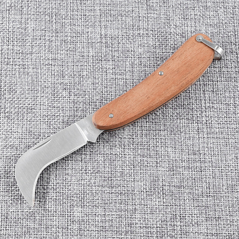 木柄多用蘑菇刀户外折叠菜园收割果园刀 五金电工小刀园林嫁接刀