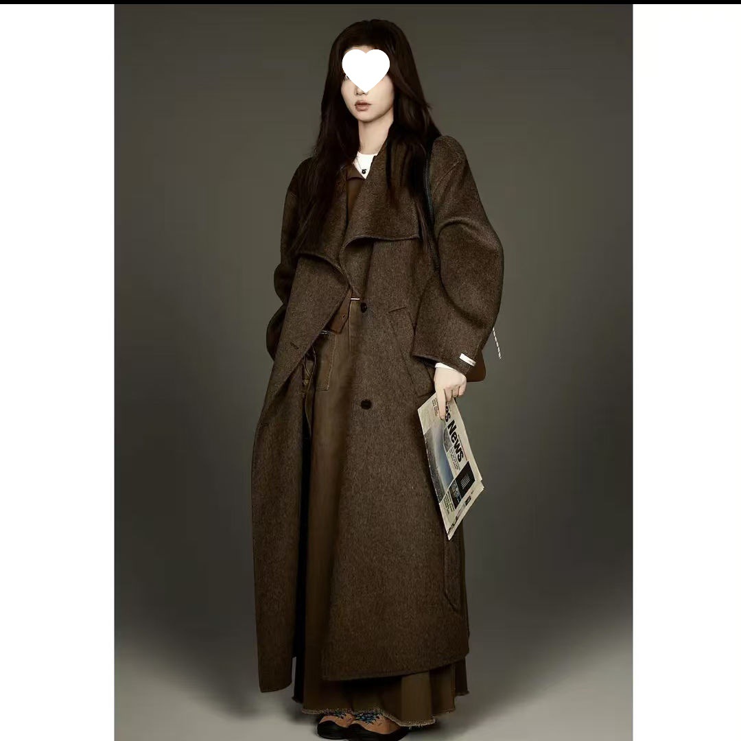2025秋冬新款双面羊毛大衣欧美气质中长款显瘦气质秋冬新款外套