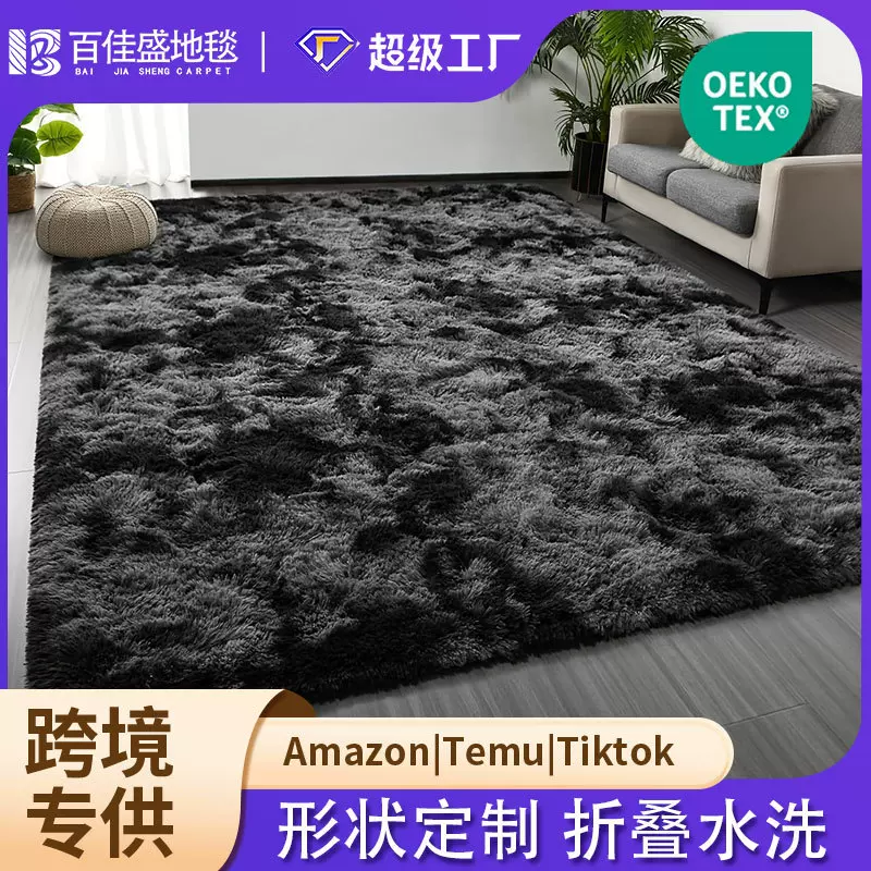 跨境批发丝毛地毯客厅大面积全铺沙发茶几毯家用耐脏易清洗脚踏垫
