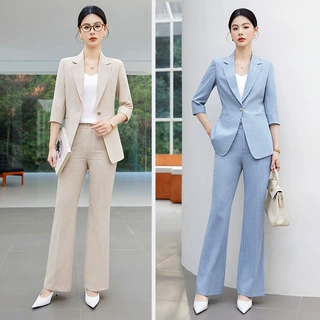 西装外套女2026春夏新款高级感通勤外贸跨境休闲职业装西服两件套
