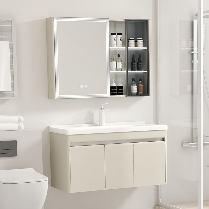 36 amplia crema de acero inoxidable lavabo baño gabinete combinación lavabo cerámica integrado pequeño apartamento Baño