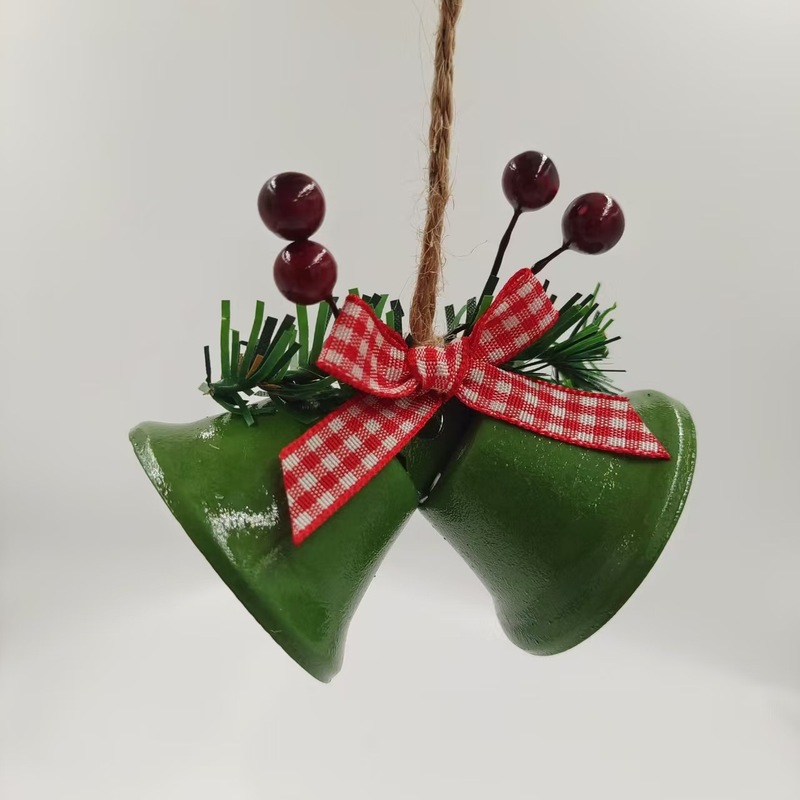 アマゾンクリスマス鉄芸大鈴ホーム装飾アクセサリー麻縄冬青ベリークリスマス鈴掛け|undefined