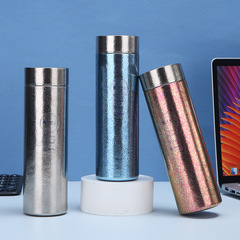 High-end Titanium Insulated Tea Cup with Double Wall Vacuum Insulation, Car Travel Tall Straight Cup, Tea Separation, Business Office Gift Cup